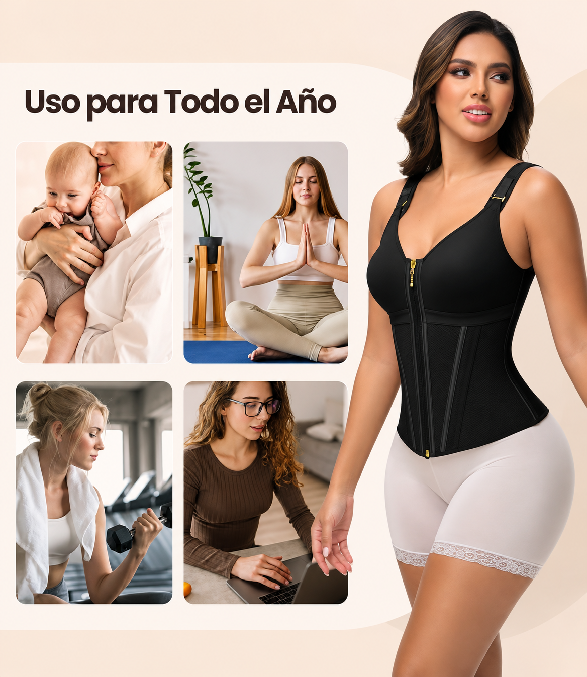 Corset Látex Varillas Cierre Frontal