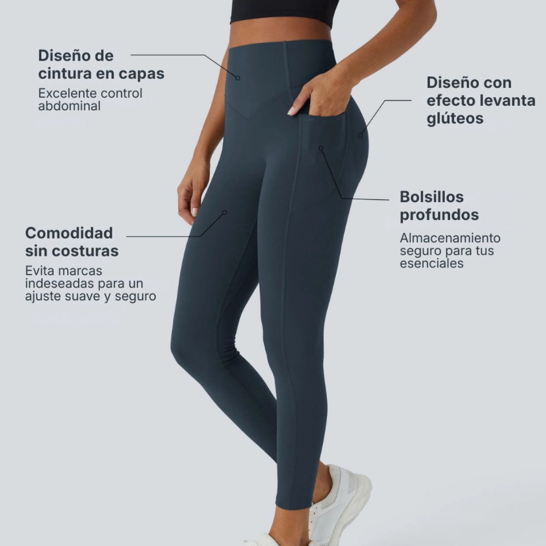 Leggings ElevateFit Cintura Alta Bolsillos