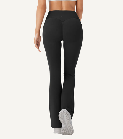 Leggings Bootcut Cintura Alta Bolsillos