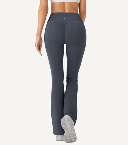 Leggings Bootcut Cintura Alta Bolsillos