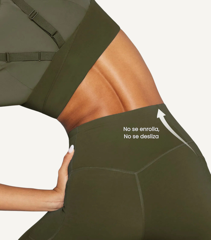 Leggings Bootcut Cintura Alta Bolsillos