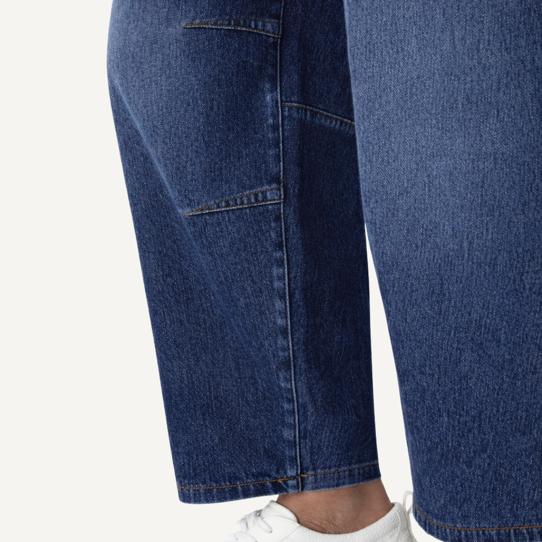 Jeans Barrel Cintura Baixa Flexível