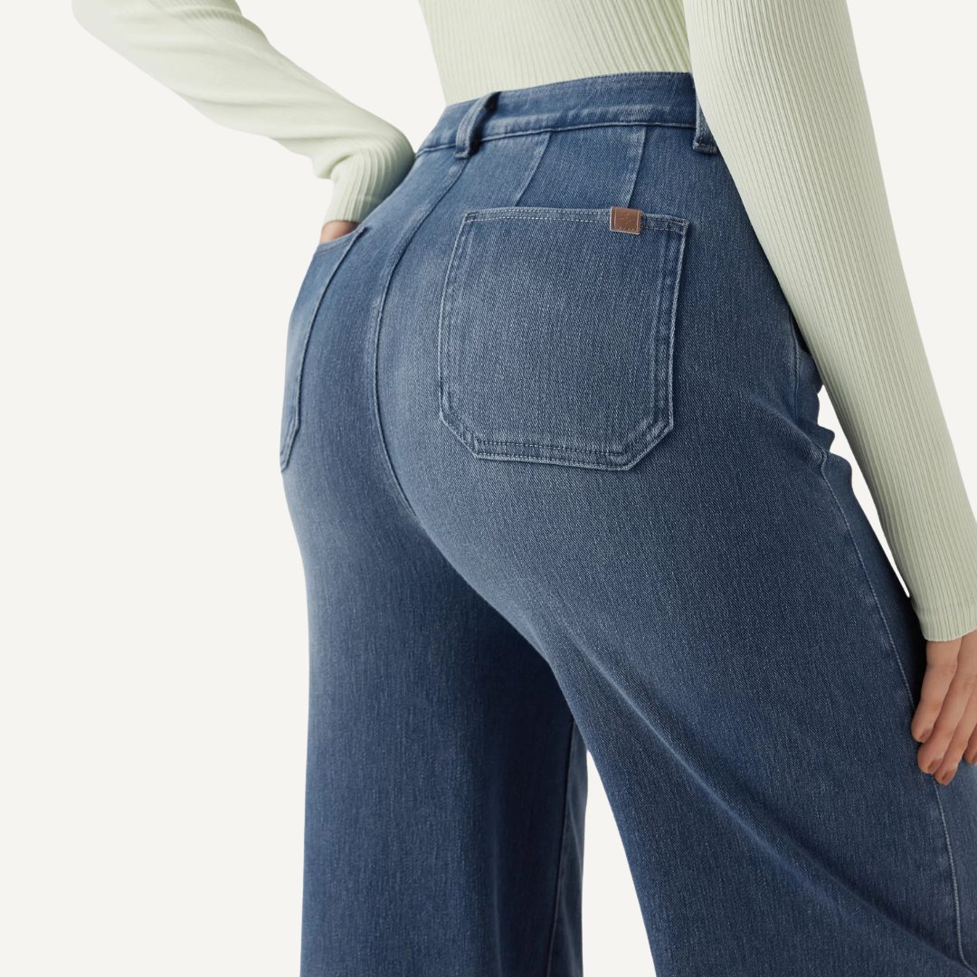 Jeans SculptFlex Cintura Média Wide