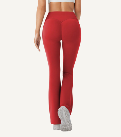 Leggings Bootcut Cintura Alta Bolsillos
