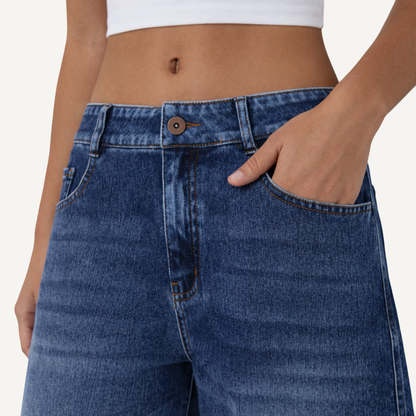 Jeans Barrel Cintura Baixa Flexível
