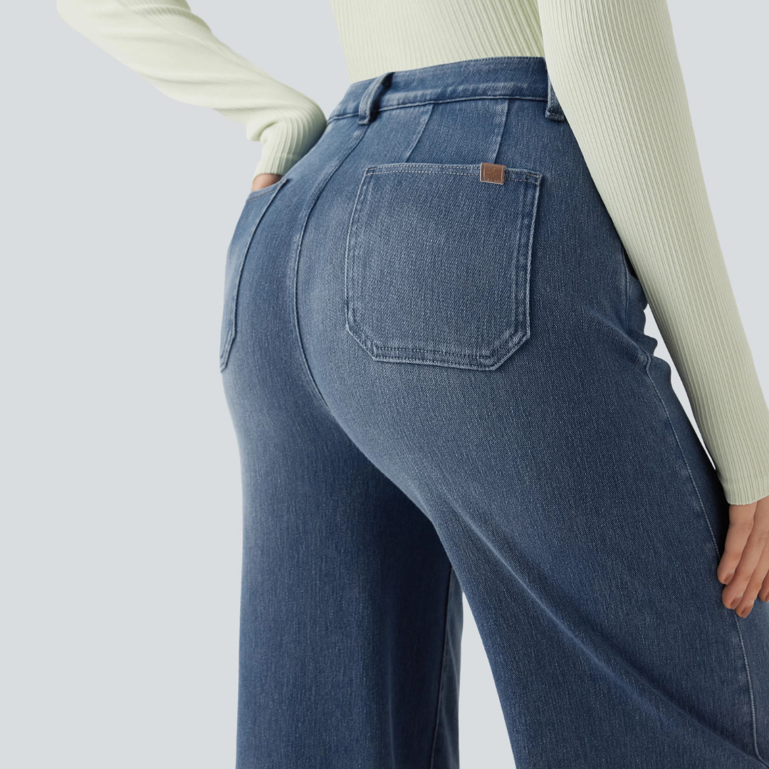 Jeans SculptFlex Tiro Medio Wide