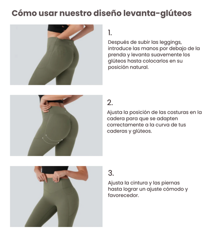 Leggings Bootcut Cintura Alta Bolsillos