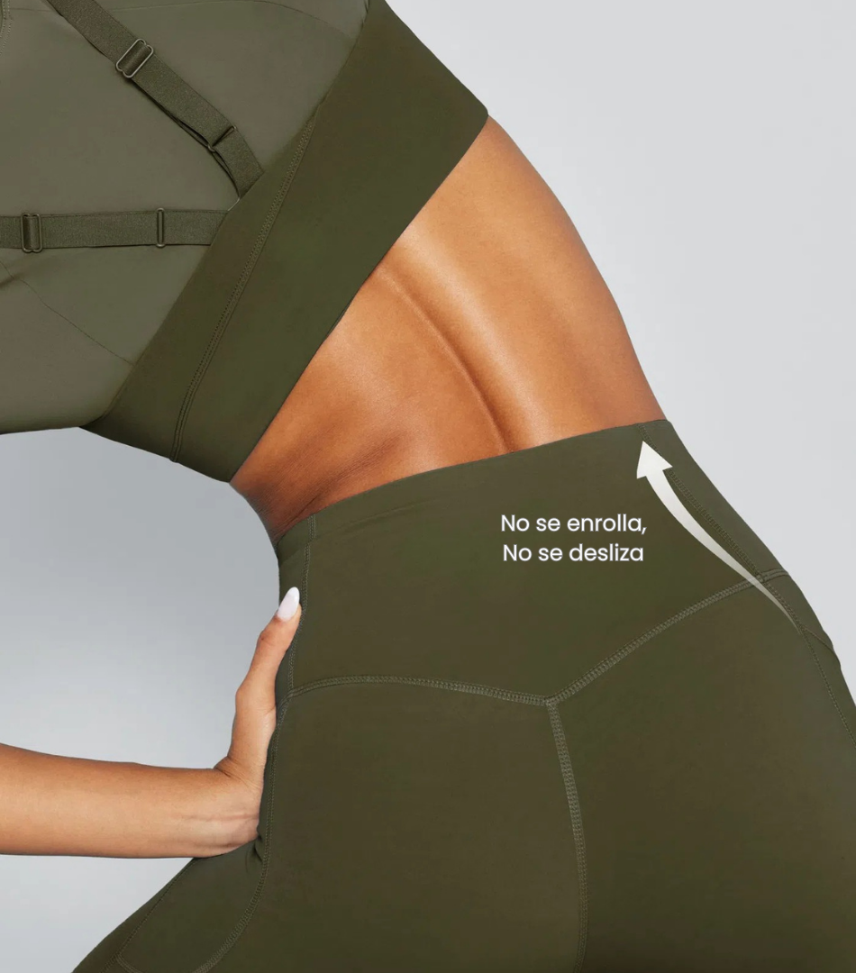 Leggings Bootcut Cintura Alta Bolsillos