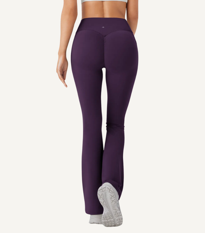 Leggings Bootcut Cintura Alta Bolsillos
