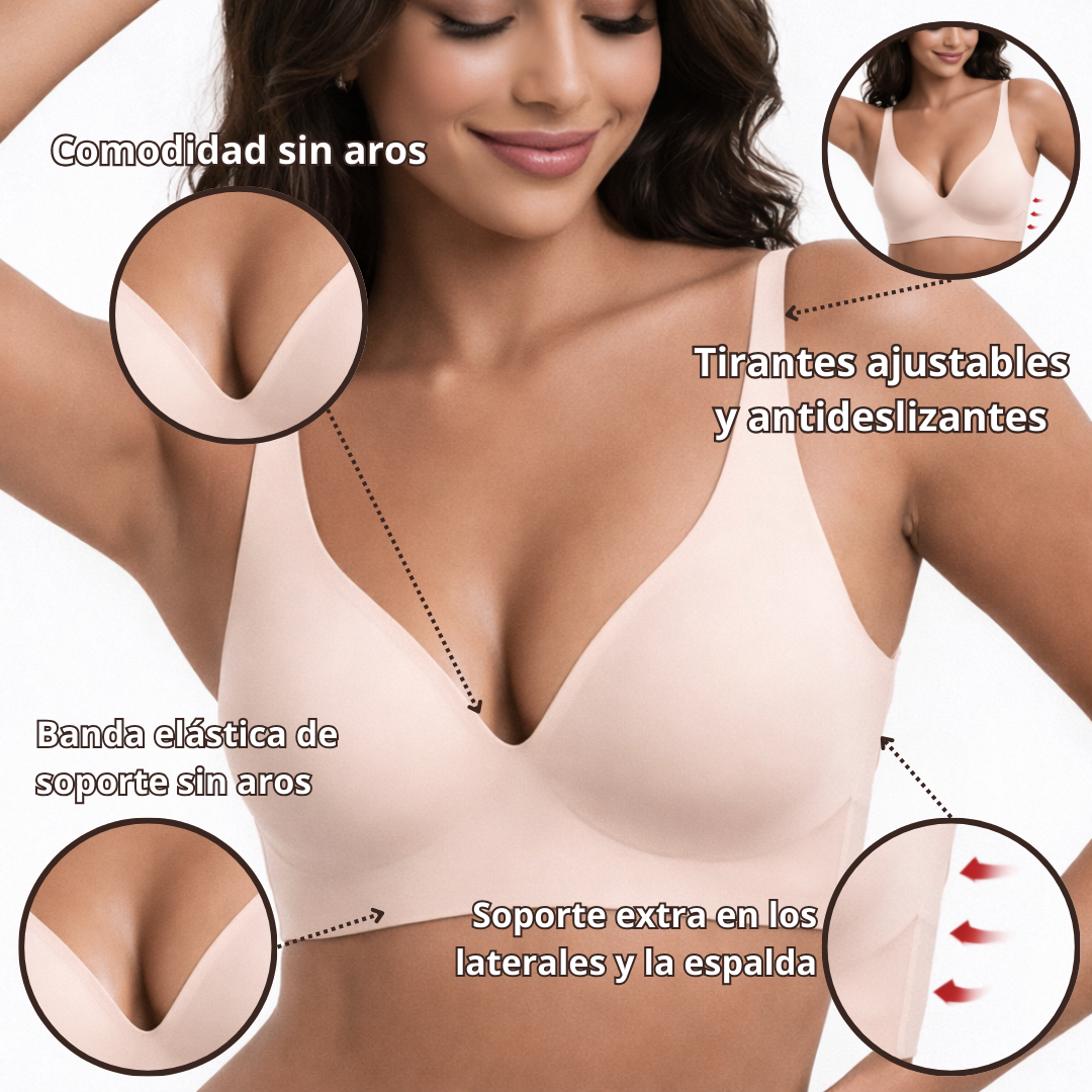 Sujetador sin costuras JellyLift con escote en V y soporte moldeado