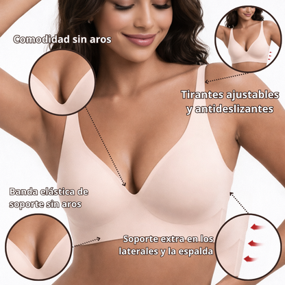 Sujetador sin costuras JellyLift con escote en V y soporte moldeado