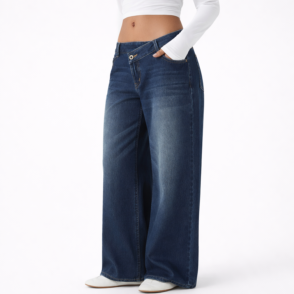 Jeans AsymLow Tiro Bajo Asimétrico