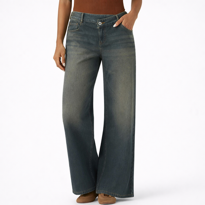 Jeans AsymLow Tiro Bajo Asimétrico