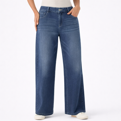 Jeans Tiro Bajo Wide Zipper