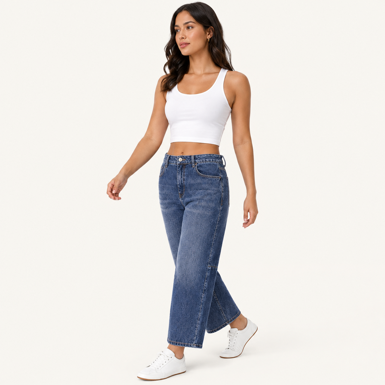 Jeans Barrel Cintura Baixa Flexível