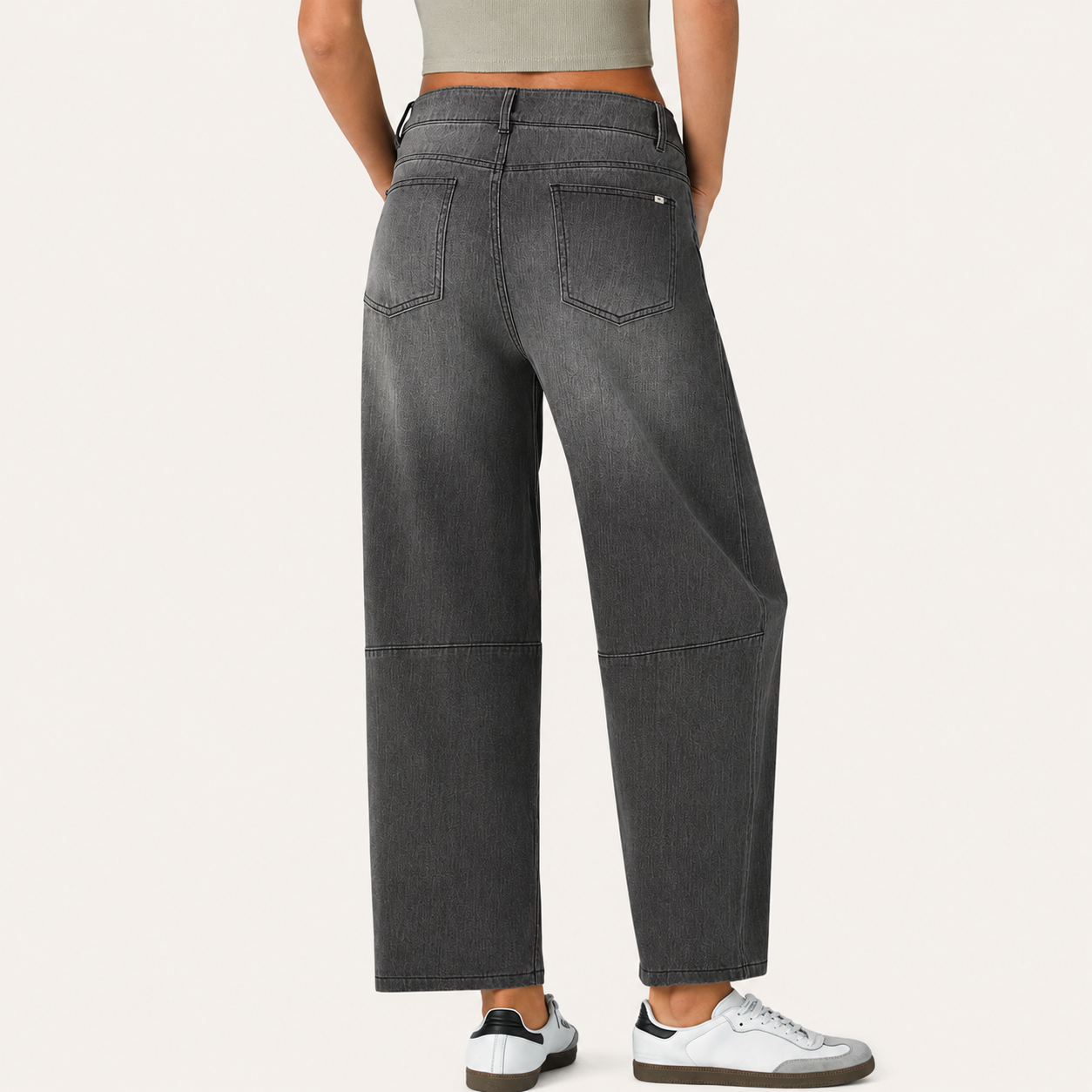 Jeans Barrel Cintura Baixa Flexível