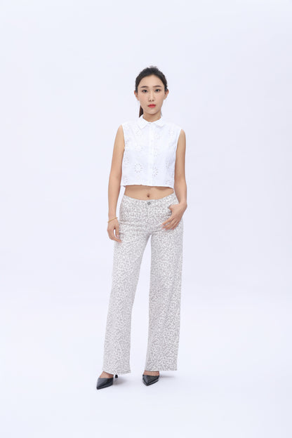 Jeans Wide Tiro Medio Bajo Stretch