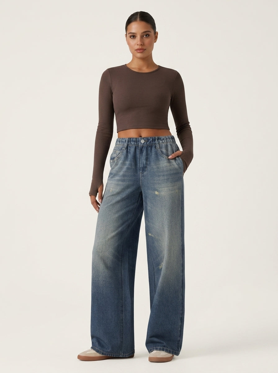 Jeans FlexWide Cintura Média