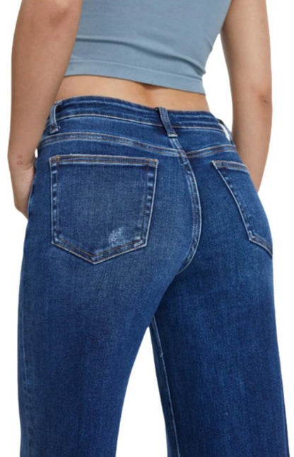 Jeans Wide Tiro Medio Bajo Stretch